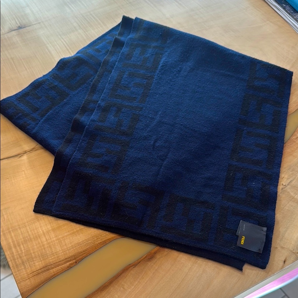 Fendi Navy Blue Scarf
